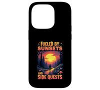 Fueled by Sunsets and Side Quests Nature Gamer Coque pour iPhone 14 Pro
