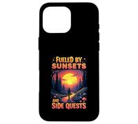 Fueled by Sunsets and Side Quests Nature Gamer Coque pour iPhone 16 Pro Max
