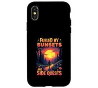 Fueled by Sunsets and Side Quests Nature Gamer Coque pour iPhone X/XS