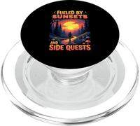 Fueled by Sunsets and Side Quests Nature Gamer PopSockets PopGrip pour MagSafe