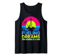 Fueling Dreams Plate-Forme pétrolière Motif Lever de Soleil Débardeur