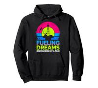 Fueling Dreams Plate-Forme pétrolière Motif Lever de Soleil Sweat à Capuche