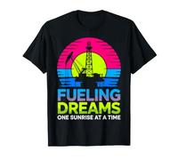 Fueling Dreams Plate-Forme pétrolière Motif Lever de Soleil T-Shirt