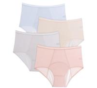 FUELIX 4 Pièces Culotte Menstruelle Flux Tres Abondant, Culotte Incontinence Femme Lavable, Fuite Urinaire Femme, Culotte Menstruelle, Slips Respirantes Flexibilité Confortable A,XL