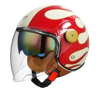 FUELIX Casque Ouvert Moto 3/4, Casque Scooter Casque Unisexe Adulte Ouvert avec Double Visière Solaire, Demi Casque Moto Modulable Style Rétro Vintage Homologué G1,L