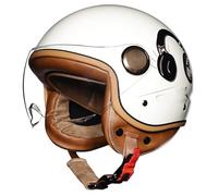 FUELIX Casques Jet Demi Casque De Moto 3/4 avec Visière Vintage Homologué Casque Mobylette Ouvert Demi Casque Casque Jet pour Vélo, Cyclomoteur, Dirt-Bike, Scooter, Kart, Vélo, VTT D,L