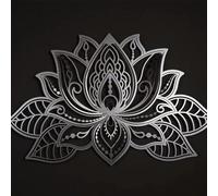 FUELIX Fleur De Lotus Décoration Murale en Métal Mandala Décoration Murale Unique Fleur De Lotus Art Mural pour Salon, Chambre À Coucher, Bureau Et Salle De Yoga C,50 * 32.4cm