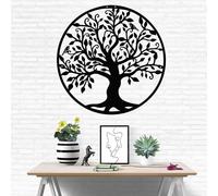 FUELIX Grand Arbre De Vie Décoration Murale, Sculpture Murale Arbre Généalogique en Métal, Arbre De Vie Personnalisé, Panneau Mural Decoratif Deco Murale Salon pour Bureau Chambre 60 * 60cm