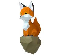 FUELIX Kit De Bricolage 3D en Papier, Renard Rocheux, Origami, Animaux en Papier, Décoration D'intérieur, Décoration Low Poly, Décoration D'intérieur, Trophée De Papier