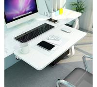 FUELIX Pliable À 90° Plateau De Clavier D'ordinateur, Plateau D'extension De Bureau en Bois avec Pince en C Support Clavier Ordinateur Rallonge De Bureau pour Dactylographie Et Jeu E,65 * 25cm