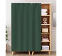 FUELIX Rideau Cache Placard, Rideau D'armoire De Cuisine, Rideau Porte, Rideau Occultant Court, Rideau De Fenêtre De Cuisine pour Armoires À Chaussures, Machine À Laver, Étagère A4,W80xH140cm