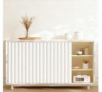 FUELIX Rideau D'armoire pour Étagères, Rideau Placard Occultant Et Anti-Poussière pour Placard Ouvert, Rideaux De Cuisine Courts Anti-Poussière, Imperméables Rideau sous Evier B,W70 x H130cm