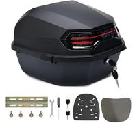 FUELIX Top Case Moto Deux Casque, Coffre Arrière Moto, Coffre Bagage Moto Top Case De Moto en Absdur Fiable De 35 L, pour Scooter, Moto, Cyclomoteur Et Quad Stockage Valise Scooter D