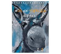 Für ein tierisch buntes 2026 (Tischkalender 2026 DIN A5 hoch), CALVENDO Monatskalender: Expressiv bunte Tierbilder rund ums Jahr (Acryl auf Leinwand)