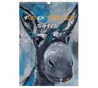 Für ein tierisch buntes 2026 (Wandkalender 2026 DIN A3 hoch), CALVENDO Monatskalender: Expressiv bunte Tierbilder rund ums Jahr (Acryl auf Leinwand)