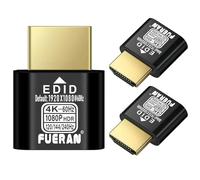 FUERAN Adaptateur d'affichage virtuel 4K 60Hz USB-C Type-C Prise factice DDC EDID Émulateur d'affichage fantôme sans tête 2K1080P @ 60Hz (NEW-4K-HDR (par défaut 1920 x 1080 @ 60 Hz) 3P)