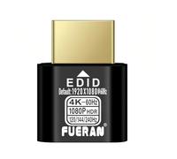 FUERAN Adaptateur d'affichage virtuel 4K 60Hz USB-C Type-C Prise factice DDC EDID Émulateur d'affichage fantôme sans tête 2K1080P @ 60Hz (NEW-4K-HDR (par défaut 1920 x 1080 @ 60 Hz) 1P-2)