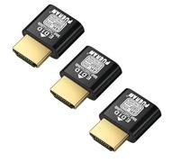 FUERAN Prise factice HDMI 4K HDR, 4K @ 60 Hz, 1440p @ 120/144 Hz, 1080p @ 120/144/240Hzedid Adaptateur d'affichage virtuel, adaptateur HDMI sans tête (NEW-4K (par défaut 1440P) 3P)