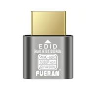 FUERAN Prise factice HDMI, émulateur d'affichage virtuel, Displayport, adaptateur d'affichage fantôme sans tête (4K60Hz-1P-(default1080))