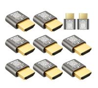 FUERAN Prise HDMI factice 4K HDR, 4K @ 60 Hz, 1440p @ 120/144 Hz, 1080p @ 120/144/240 Hz, adaptateur d'affichage virtuel edid émulateur, adaptateur HDMI sans tête (4K60Hz-10P (par défaut 1080))