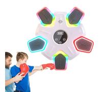 Fuerdich Machine à Boxe de Musique, Machine d'entraînement Musicale de Boxe, Modes réglables Bluetooth intelligents 5 LED colorée Cible, équipe de Punch Musical à Montage Mural avec Gants (Adult)