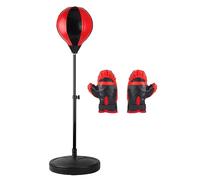 Fuerdich Sac à Vitesse autoportant pour Boxe, Sac de poinçonnage à Vitesse avec Stand, équipement d'entraînement de réaction PU Gonflable avec Gants de Boxe, Boule de Vitesse pour Enfants,