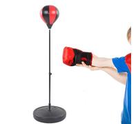 Fuerdich Sac à Vitesse autoportant pour Boxe, Sac de poinçonnage à Vitesse avec Support, équipement d'entraînement de réaction PU Gonflable avec Gants de Boxe, Boule de speedbag réglable