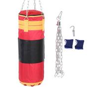 Fuerdich Sac de frappe suspendu, sac de frappe lourd, équipement d'entraînement en tissu Oxford sans rembourrage avec crochet de la chaîne de protection du poignet, sacs de boxe lourds