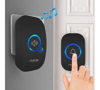 Fuers sonnette sans fil carillon de bienvenue étanche sonnette de porte de maison intelligente 32 chansons alarme intelligente avec batterie pour magasin hôtel White KIT3