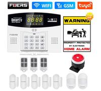 Fuers-Système d'alarme intelligent Tuya,Wi-Fi,4G,101,433 Z successifs,sans fil,lien de zone filaire vers Alexa,Google,capteur de mouvement,caméra IP - Type W210 WiFi GSM Kit 4