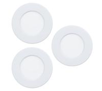 Eglo Lot de 3 spots LED encastrables Fueva 6, jeu de lampes de plafond à encastrer, luminaire encastré en plastique blanc, blanc chaud - blanc froid, ∅ 8,6 cm