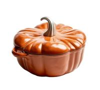 fUfIzU Cocotte en Fonte Émaillée en Forme De Citrouille Créative, Cocotte À Rôtir avec Couvercle, Casserole Antiadhésive, Marmite À Soupe Profonde, Plaques À Induction Et Passe Au Four