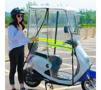 fUfIzU Parapluie pour Scooter, Auvent De Voiture À Batterie, Housse De Pluie Universelle pour Scooter, Pare-Soleil De Mobilité,Blanc,A