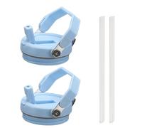 FUFRE Lot de 2 couvercles de rechange pour gobelet Stanley 20/30 Oz, avec paille et poignée, réutilisables, anti-fuite et anti-poussière, pour accessoires Stanley Cup (bleu)
