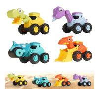 FUFRE Lot de 4 jouets de pelleteuse, pelleteuse, bac à sable, avec bétonnière, jouets, camion basculant, bac à sable, véhicules de chantier de qualité supérieure, pour enfants de 1 à 5 ans