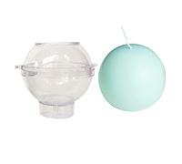 FUFRE Moule à Bougie Boule Sphérique en Plastique 3D, Moules pour Bougies en Forme de Rond, Moule en Plastique pour la Fabrication de Bougies, Moule de Fabrication de Bougies Parfumées (10CM)
