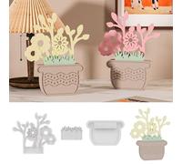 FUFRE Moules en silicone en forme de fleur, moule en silicone printemps, moule à fleurs, vase en silicone, moule de coulée en silicone, moules en silicone, moules en plâtre pour bougies en plâtre DIY