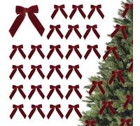FUFRE Nœuds de sapin de Noël en velours - Décoration de sapin de Noël - Décoration de Noël - Décoration de Noël - Décoration de Noël - Mariage - Fête (I)