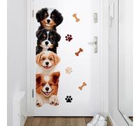FUFUQUARE Autocollants Muraux Chien de Compagnie Stickers Muraux Chiot Mignon os Empreinte de Patte Autocollants en Vinyle à Décoller et Coller pour Porte Chambre d'enfant Maison pour Animaux Salon