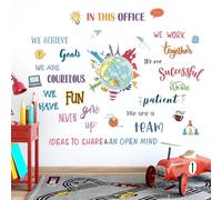 fufuquare Autocollants Muraux Travail d’Équipe d’Affaires Mots et Dire Lettrage Positif Citations Inspirantes, Décalcomanies Murales et Stickers Muraux Colorés pour Bureau Salle de Conférence