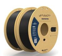 Fugacity Lot de 2 rouleaux de filament PETG noir de 1,75 mm pour imprimante 3D, précision dimensionnelle +/- 0,02 mm, effet d'impression amélioré compatible avec la plupart des imprimantes 3D FDM