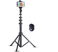 Fugetek Trépied Professionnel pour téléphone Portable 170,2 cm, Portable Tout en Un, télécommande Bluetooth, Support de téléphone, Compatible avec iPhone et appareils Android, Pieds antidérapants,