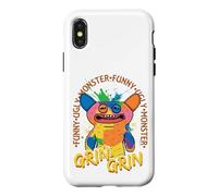 Fuggler Grin Grin Multicolore Fourrure Arc-en-Ciel Coque pour iPhone X/XS