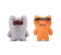 Fuggler Hairy Fuggs 22 cm série 1 de ZURU, Peluche Funny Ugly Monster 2PK(Old Tooth - Moustache - Grey and Munch Munch - Mono - Orange)