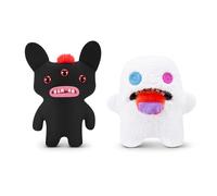Fuggler Hairy Fuggs 22 cm série 1 de ZURU, Peluche Funny Ugly Monster 2PK(Oogah Boogah - Hairy Tongue and Reeko - Mohawk - Black)
