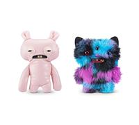 Fuggler Hairy Fuggs 22 cm série 1 de ZURU, Peluche Funny Ugly Monster 2PK(Squidge - Hairless Rat and Reek-O - Black Cat)