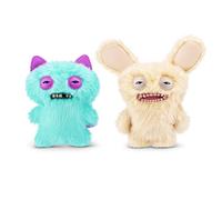 Fuggler Hairy Fuggs 22 cm série 1 de ZURU, Peluche Funny Ugly Monster 2PK(Suspicious Fox - Pomeranian and Mr Buttons - Golden Retreiver)