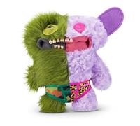 Fuggler Misfit Monsters 22 cm série 1 de ZURU, Count Underoo Mcgoo & Grin Grin - Green & Lilac Long & Curly Pile