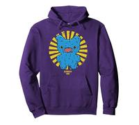 Fuggler Screech FuggGlow Texte Japonais rétro Sweat à Capuche, Unisexe pour Adultes, Violet, XL