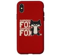 Fuggler Suspicious Fox Texte Original Noir Coque pour iPhone X/XS